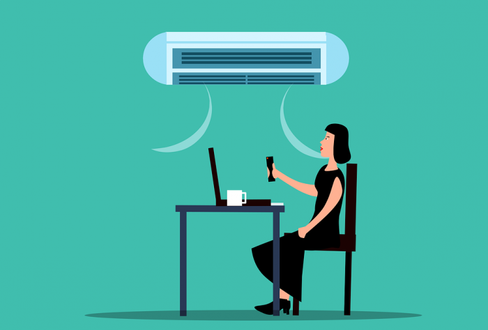 Free Woman Air Conditioning vector and picture
